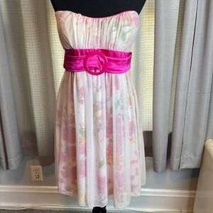 Dots Women’s Floral Strapless Summer Mini Dress  sz XL NWT